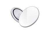 Mobil - Adaptere og ladere - CRONG PowerSpot Fast Wireless Charger – Aluminum 15W USB-C Qi Wireless Charger with Tempered Glass Coating (Silver White) - CRG-PS15W-WHI