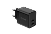 Mobil - Adaptere og ladere - CRONG Ultra Compact GaN - 2x USB-C 35W PD 3.0 Wall Charger with PPS (Black) - CRG-GNCC35-BLK