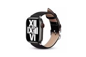 Smartklokke - Tilbehør - CRONG Noble Band - Genuine Leather Strap for Apple Watch 44/45/46/49 mm (Black Noir) - CRG-44NOB-BLK