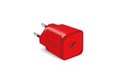 Mobil - Adaptere og ladere - SBS TETRGAN1C20R 20W GaN Wall Charger with Power Delivery - Red - TETRGAN1C20R