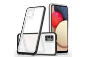 Mobil - Deksel og etui - Hurtel Clear 3in1 Case for Samsung Galaxy A03s (166) Frame Gel Cover Black - 5907769339189