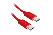 USB - SBS TECABLETISSUETCCR USB-C - USB-C 1.5m 60W Braided Cable - Red - TECABLETISSUETCCR