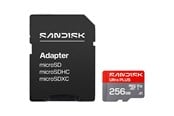 Minnekort - SANDISK Ultra PLUS microSD/SD - 200MB/s - 256GB - SDSQUBQ-256G-GN6MA