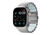 Smartklokke - Tilbehør - Nomad Stratos Band - 49mm | Natural Titanium | Icy Blue Glow FKM - NM009902858