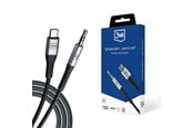 Lydkabel - 3mk AUX minijack 3.5 mm / USB-C cable - silver - 5903108528788