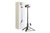 Mobil - Andre tilbehør - Tech-Protect  L08S Bluetooth Selfie Stick with Remote Control Tripod up to 141cm - Black - 5906302308286
