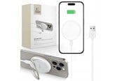 Mobil - Adaptere og ladere - Tech-Protect QI15W-A33 Inductive Charger with MagSafe and Stand with USB-A / USB-C Cable - White - 5906302308330