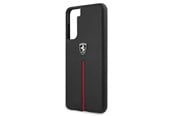 Mobil - Deksel og etui - Ferrari Off Track Leather Nylon Stripe Case for Samsung Galaxy S21 - Black - 3700740496152