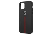 Mobil - Deksel og etui - Ferrari Off Track Leather Nylon Stripe Case for iPhone 12 Pro Max - Black - 3700740479377