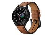 Smartklokke - Tilbehør - Tech-Protect Leather Strap for Samsung Galaxy Watch 4 / 5 / 5 Pro / 6 / 7 / FE - Brown - 9589046917257