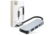 USB-hub - Tech-Protect HUB V2 4in1 USB-C - USB-A 3.0 / USB-A 2.0 / USB-C / HDMI - Grey USB-hub - USB 2.0 - 4 porter - Grå - 9589046919350