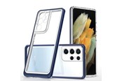 Mobil - Deksel og etui - Hurtel Clear 3in1 Case for Samsung Galaxy S23 Ultra Silicone Cover with Frame Blue - 9145576272725