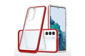 Mobil - Deksel og etui - Hurtel Clear 3in1 Case for Samsung Galaxy S23 Silicone Cover with Frame Red - 9145576272657
