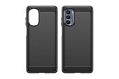 Mobil - Deksel og etui - Hurtel Carbon Case for Motorola Moto G62 5G Flexible Silicone Carbon Cover Black - 9145576271766