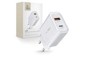 Mobil - Adaptere og ladere - Tech-Protect C30W USB-C PD 30W / USB-A QC 3.0 Mains Charger - White - 9589046926792