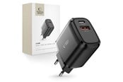 Mobil - Adaptere og ladere - Tech-Protect C20W USB-C PD 20W / USB-A QC 3.0 Mains Charger - Black - 9589046924286