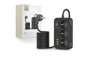 Mobil - Adaptere og ladere - Tech-Protect Power Strip PC3X6 3 Sockets 240V + 3xUSB-A + 3xUSB-C 200cm - Black - 5906302310555