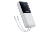 Nødlader - Baseus Lipow 20000mAh 22.5W Powerbank with two built-in cables with additional Simple USB-A - USB-C 3A 20cm cable - white Nødlader - Hvit - 20000 mAh - P10079102213-00