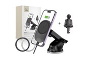 Mobil - Adaptere og ladere - Tech-Protect  MM15W-V1 Car Phone Holder with MagSafe 15W Inductive Charger for Cockpit / Air Vent - Black - 9490713931073