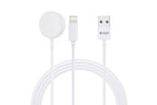 Mobil - Adaptere og ladere - Tech-Protect UltraBoost 2in1 Magnetic Charger with USB-C / Lightning Cables for Apple Watch 1.5m - White - 9490713932780
