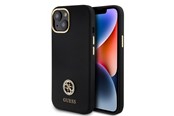 Mobil - Deksel og etui - GUESS Silicone Logo Strass 4G Case for iPhone 15 - Black - 3666339148485