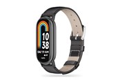 Smartklokke - Tilbehør - Tech-Protect Leatherfit Strap for Xiaomi Smart Band 8 / 8 NFC - Black - 9490713935347
