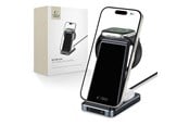 Mobil - Adaptere og ladere - Tech-Protect QI15W-A26 Inductive Charger 15W 3in1 for Smartphone / Headphones / Apple Watch - Black - 9490713934487