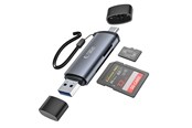 USB-hub - Tech-Protect UltraBoost SD / micro SD card reader with USB-C / USB-A connectors - grey USB-hub - USB 3.0 - 4 porter - Grå - 9490713934685