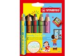 Skrive- & Tegneverktøy - STABILO woody 3 in 1 Duo - Multitalent Coloured Pencil - Set 5 pcs. + Pencil Sharpener - 882/05-2