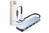 USB-hub - Tech-Protect HUB V0 5in1 USB-A - USB-A 3.0 / 3x USB-A 2.0 / USB-C - grey USB-hub - USB 2.0 - 5 porter - Grå - 9490713935255