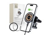 Mobil - Adaptere og ladere - Tech-Protect MM15W-V5 Car Phone Holder with MagSafe 15W Inductive Charger for Air Vent - Black - 9490713934739