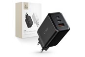 Mobil - Adaptere og ladere - Tech-Protect C65W AC Charger 2x USB-C PD 65W / USB-A QC 3.0 - Black - 9490713934524