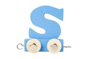 Treleker - Small Foot - Wooden Letter Train Blue - S - 12 pieces - 10369-display12