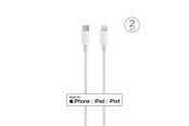 USB - Puro Plain Cable for Apple with MFI USB-C - Lightning 2.0 2.4A 2m - White - CAPLTUSBC2MTWHI