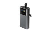 Nødlader - SBS 10000mAh PD 20W Powerbank with LCD Display and Built-in USB-C Cable - Gray Nødlader - Svart - 10000 mAh - TTBB10000LCDPD20