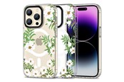 Mobil - Deksel og etui - Tech-Protect MagMood MagSafe Case for iPhone 15 Pro Max - Daisies with Leaves - 9319456605433