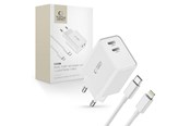 Mobil - Adaptere og ladere - Tech-Protect C35W AC Charger 2x USB-C PD 35W with USB-C / Lightning Cable - White - 9319456605587