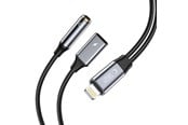 USB - Tech-Protect  UltraBoost Lightning Cable (Male) / Mini Jack 3.5mm (Female) - Lightning (Female) - Black - 9319456607376