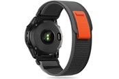 Smartklokke - Tilbehør - Tech-Protect Nylon Strap for Garmin Fenix 3 / 5X / 3HR / 5X Plus / 6X / 6X Pro / 7X - Black & Orange - 9319456606805