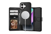 Mobil - Deksel og etui - Tech-Protect MagSafe Wallet Case with Wallet for iPhone 16 - Black - 5906302311583