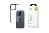 Mobil - Deksel og etui - 3mk Satin Armor Case+ Purple for Apple iPhone 15 Pro Max - Transparent - 5903108592819