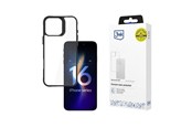 Mobil - Deksel og etui - 3mk Satin Armor Case+ for iPhone 16 Pro Max - Transparent with Black Frame - 5903108586566
