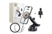 Mobil - Adaptere og ladere - Tech-Protect MM15W MagSafe Car Mount with 15W Induction Charger for Air Vent and Dashboard - Black - 5906302313228