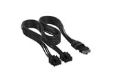Strømkabel (intern) - Corsair Elite Premium Individually Sleeved 2x 8-Pin to PCIe 12V-2x6 600W (Type 4) - Svart - CP-8920423