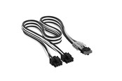 Strømkabel (intern) - Corsair Elite Premium Individually Sleeved 2x 8-Pin to PCIe 12V-2x6 600W (Type 4) - Svart/Hvit - CP-8920425