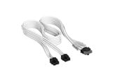 Strømkabel (intern) - Corsair Elite Premium Individually Sleeved 2x 8-Pin to PCIe 12V-2x6 600W (Type 5) - Hvit - CP-8920428