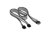 Strømkabel (intern) - Corsair Elite Premium Individually Sleeved 2x 8-Pin to PCIe 12V-2x6 600W (Type 5) - Svart/Hvit - CP-8920429