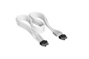 Strømkabel (intern) - Corsair Elite Premium Individually Sleeved PCIe 12V-2x6 to PCIe 12V-2x6 600W (Universal) - Hvit - CP-8920432