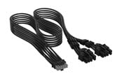 Strømkabel (intern) - Corsair Elite Premium Individually Sleeved PCIe 12V-2x6 to 2x 8-pin (6+2 split) - Svart - CP-8920435