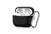 Mobil - Deksel og etui - Tech-Protect Silicone Hook Case for Apple AirPods Pro 1/2 - Black - 5906302313297